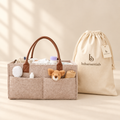 Nappy organiser caddy with babaessentials packaging